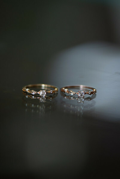 18K Asscher Cut Diamond Ring