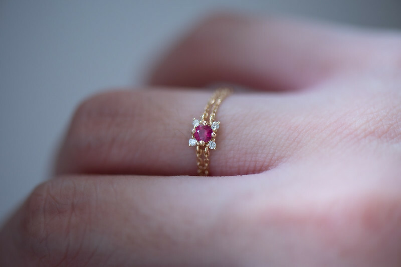18K Ruby Diamond Ring