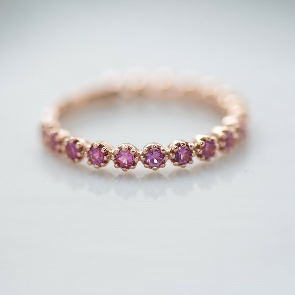 18K Gradient Pink Sapphire Ring