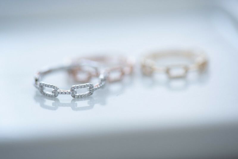 18K Block Chiain Diamond Ring