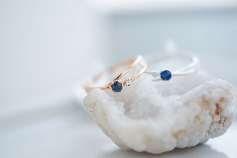 18K Blue Sapphire Diamond Ring