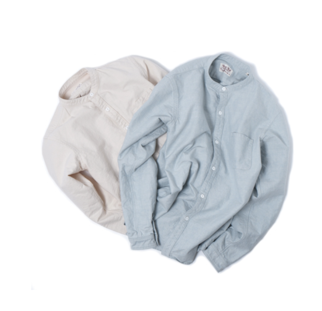 UES BAND COLLAR SHIRTS / INDIGO LIGHT