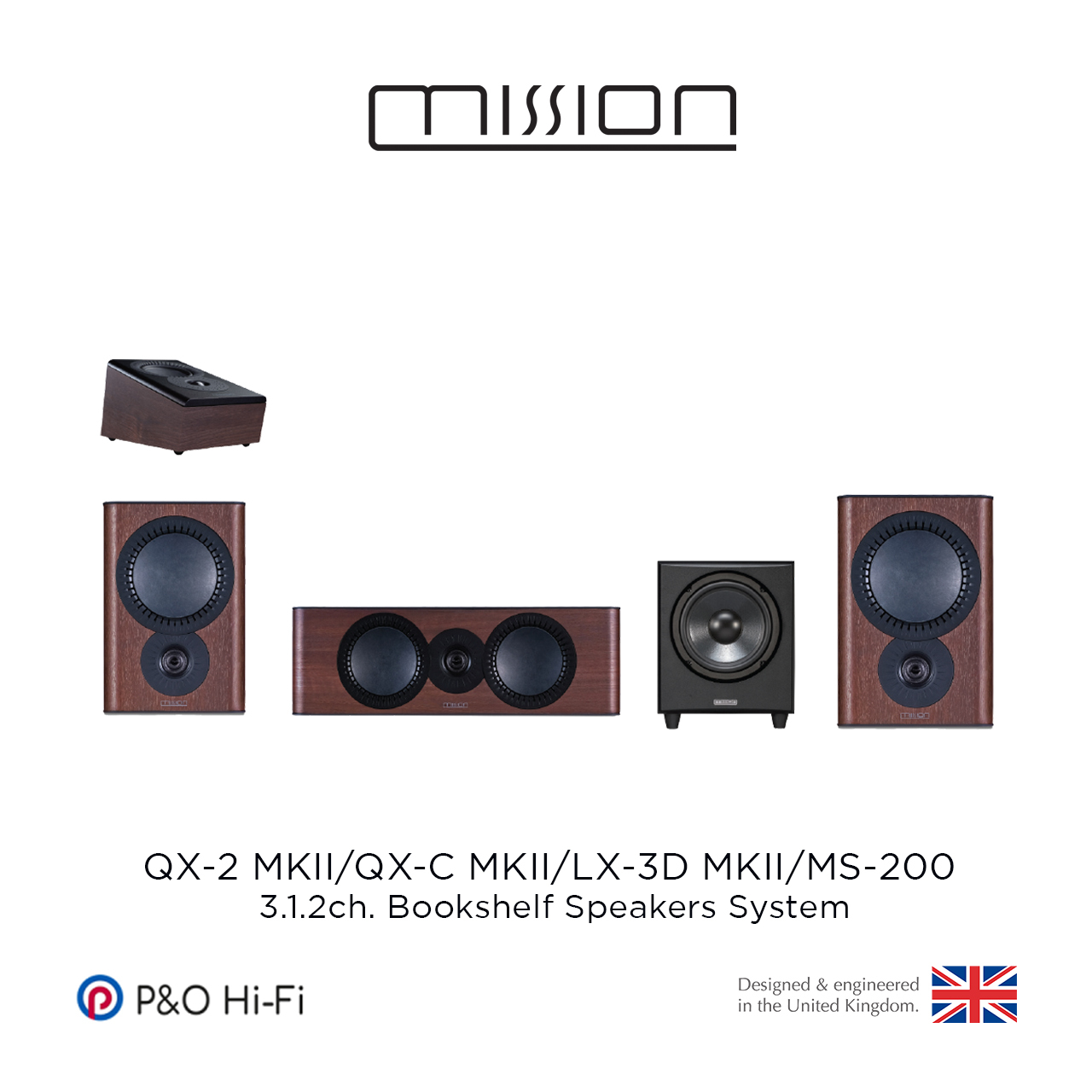 3.1.2聲道書架喇叭系統 (Mission QX-2 MKII+QX-C MKII+LX-3D MKII+MS-200)