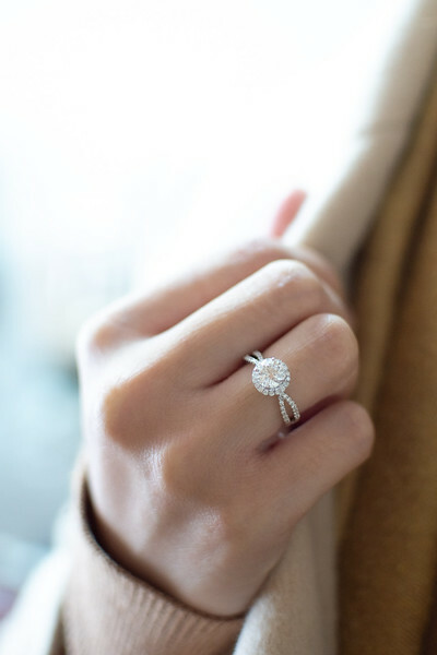 18K Halo Double Band 1ct Ring Setting