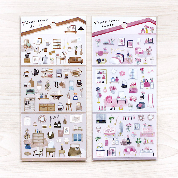 Mind Wave Sticker－Three Story House Series (Japanese Stationery Brand)