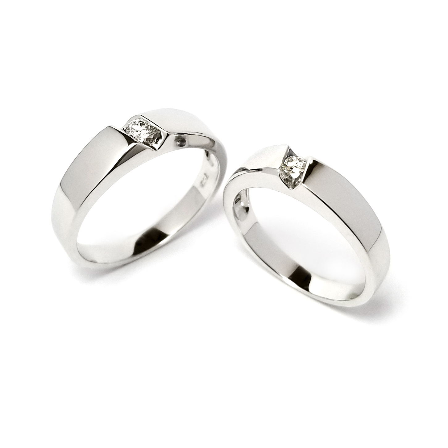 Parallel Galaxy - Vibrant 18K白金 結婚戒指