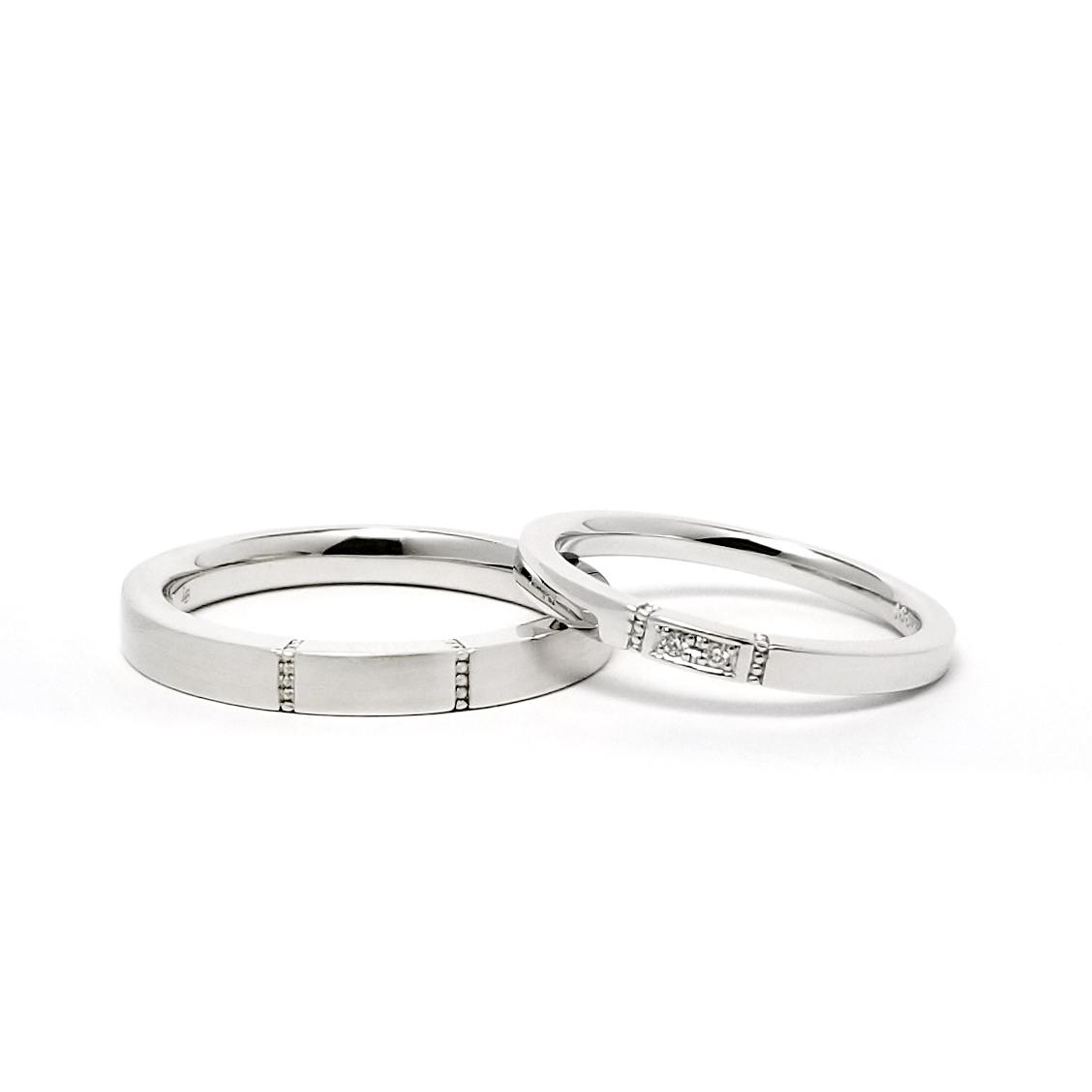 日本PT900鉑金天然鑽石結婚戒指