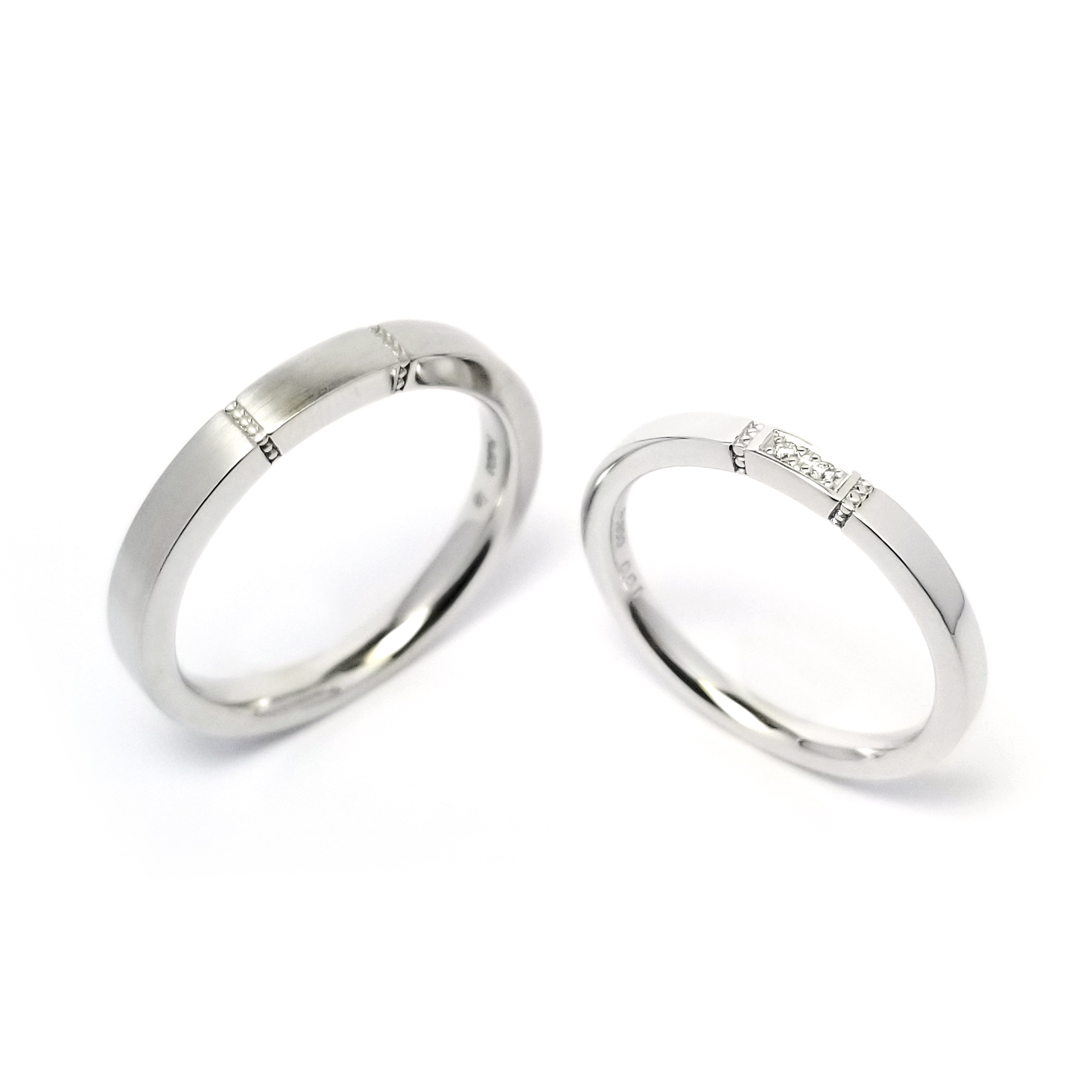 日本PT900鉑金天然鑽石結婚戒指