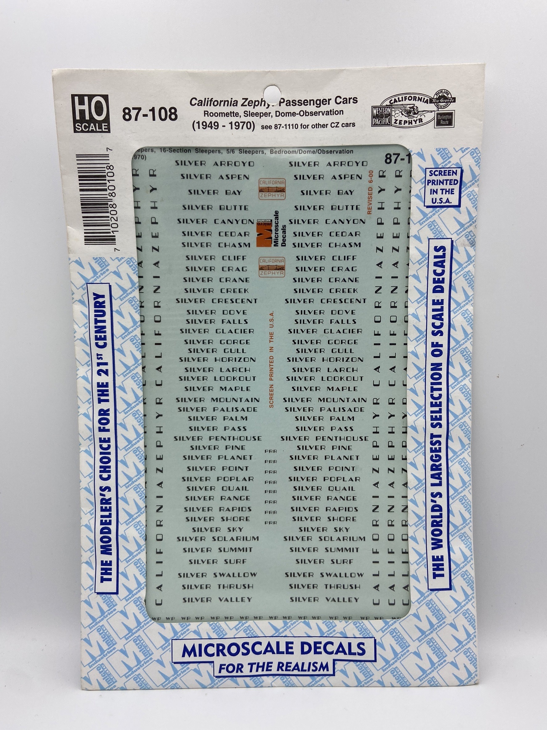 Microscale Decals 87-108 轉印紙 加州微風客車