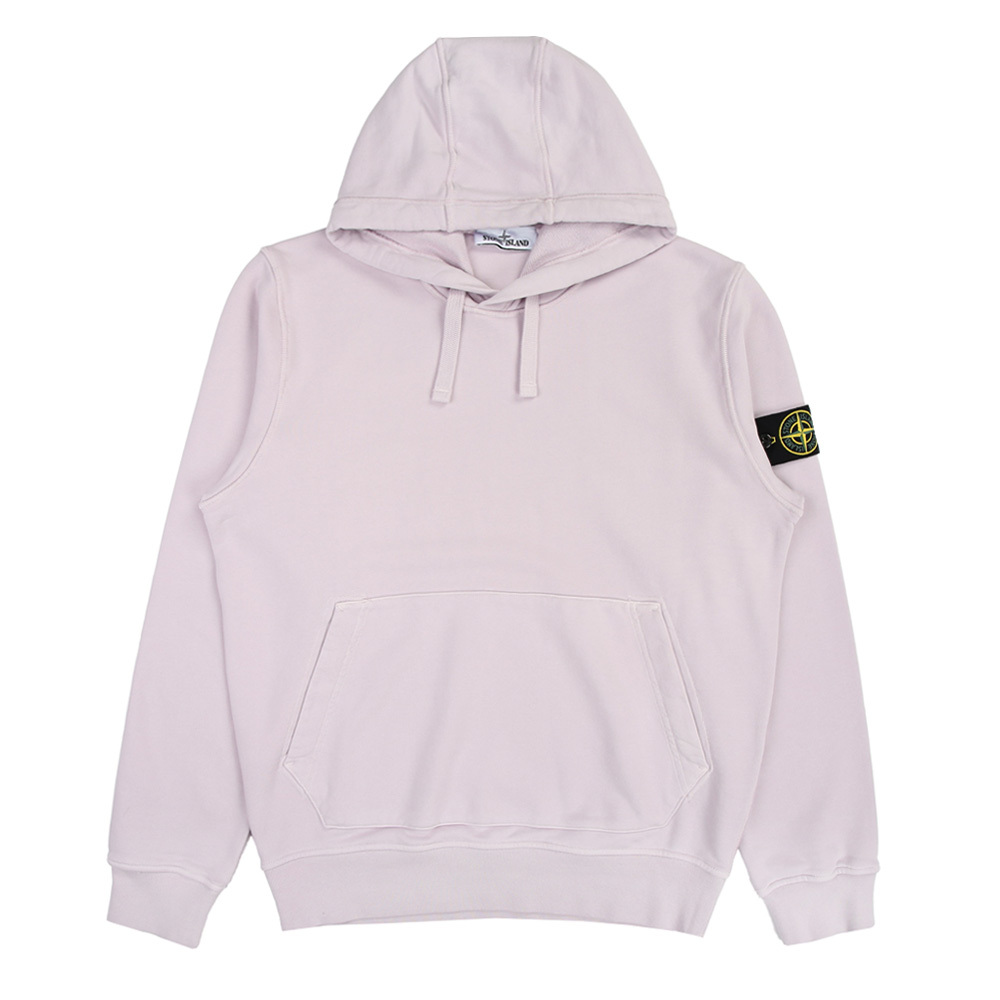 Stone Island 100％純棉 帽T 長袖 粉紅色