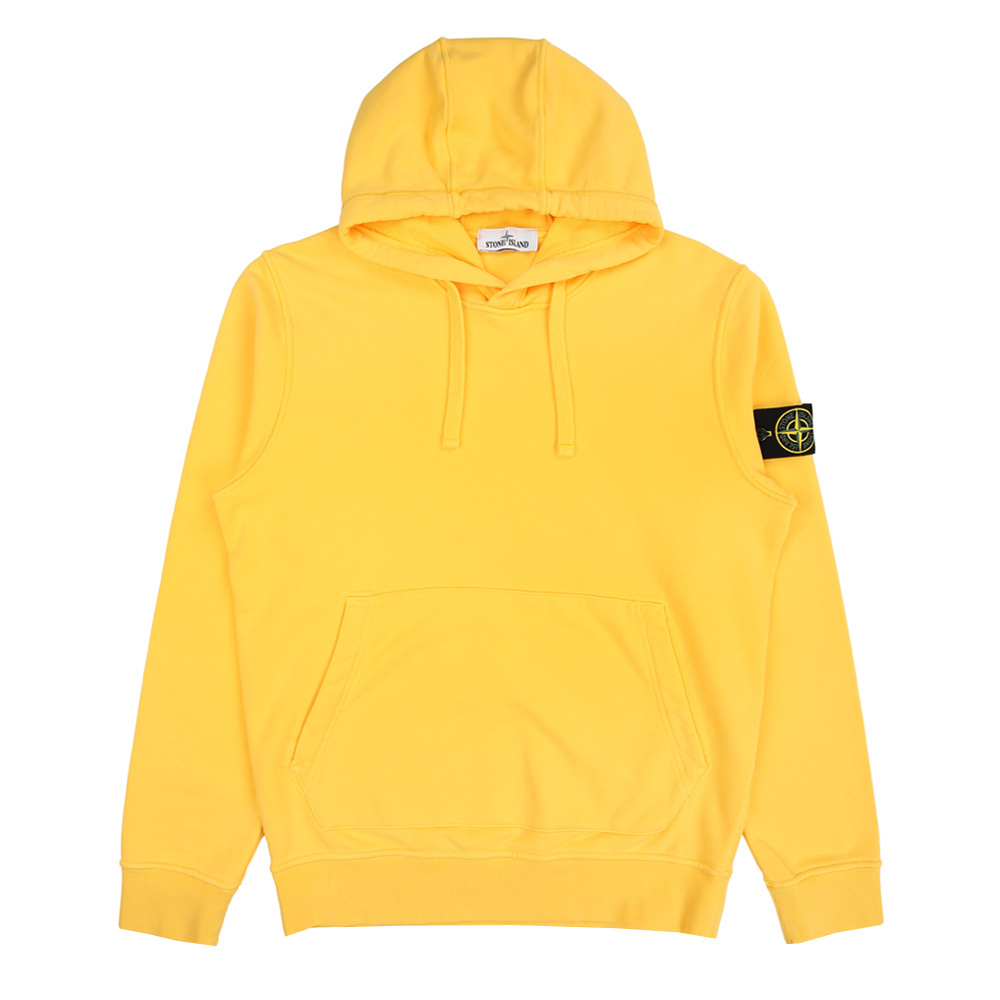 Stone Island 100％純棉 帽T 長袖 黃色