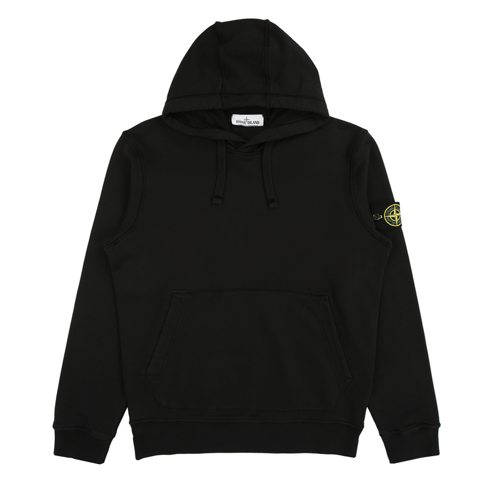 Stone Island 100％純棉 帽T 長袖 黑色