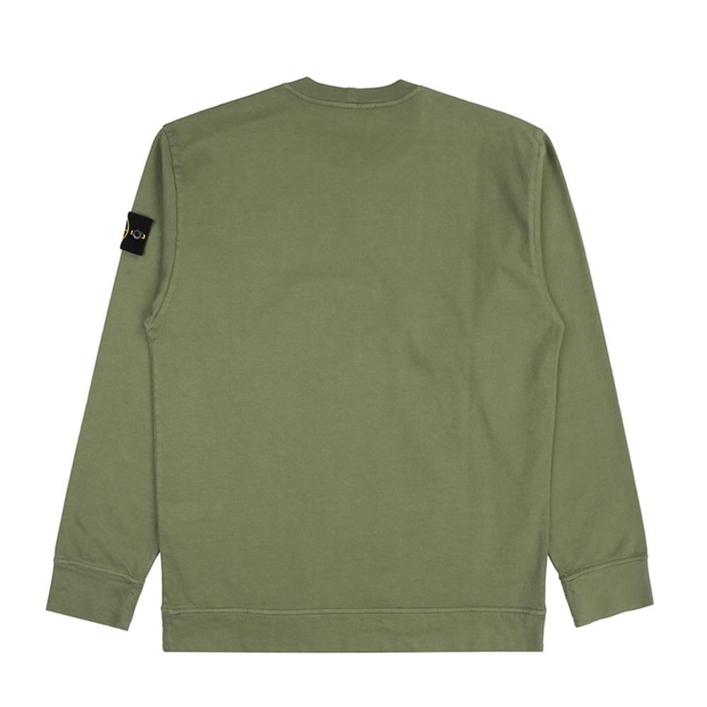 Stone Island 100％純棉 T恤 長袖 橄欖色