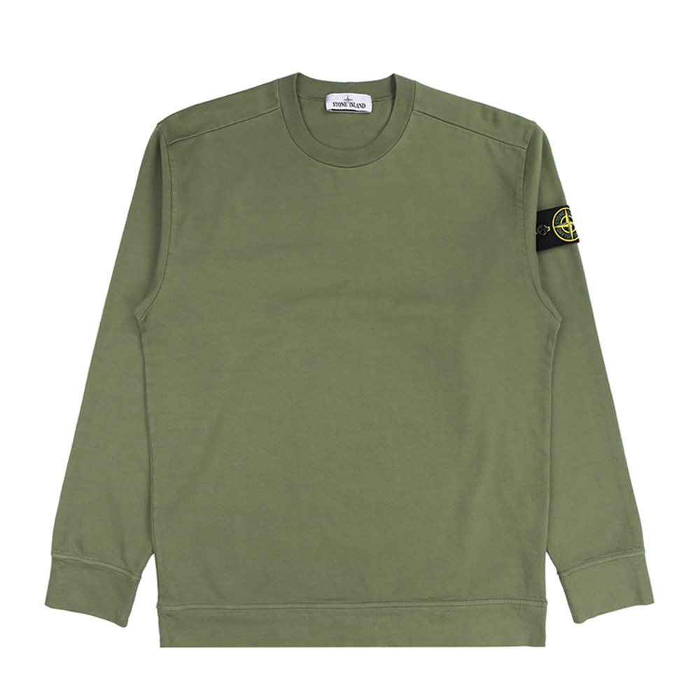 Stone Island 100％純棉 T恤 長袖 橄欖色