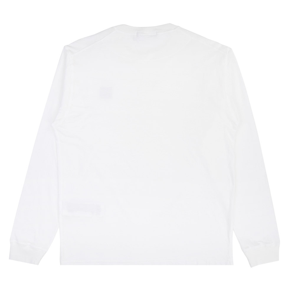 Stone Island 100％純棉 刺繡LOGO T恤 長袖 白色
