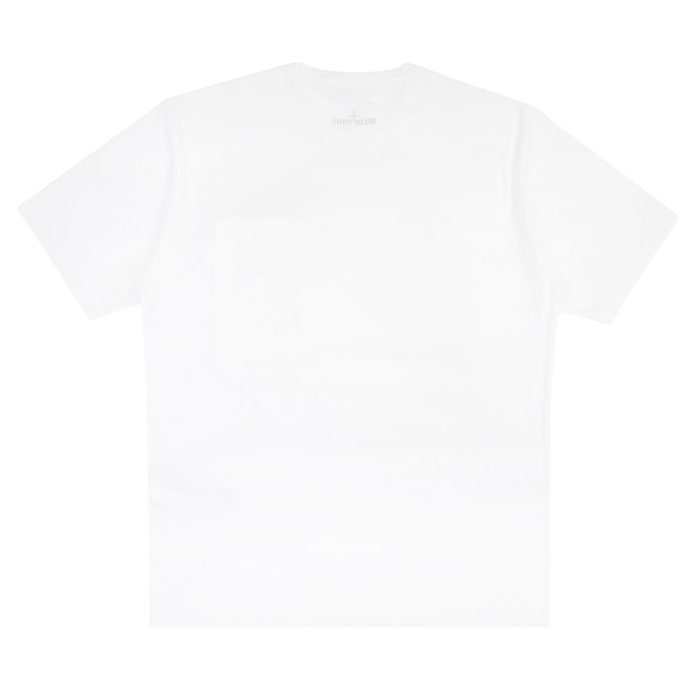 Stone Island 100％純棉 鈕扣開合胸袋 T恤 短袖 白色