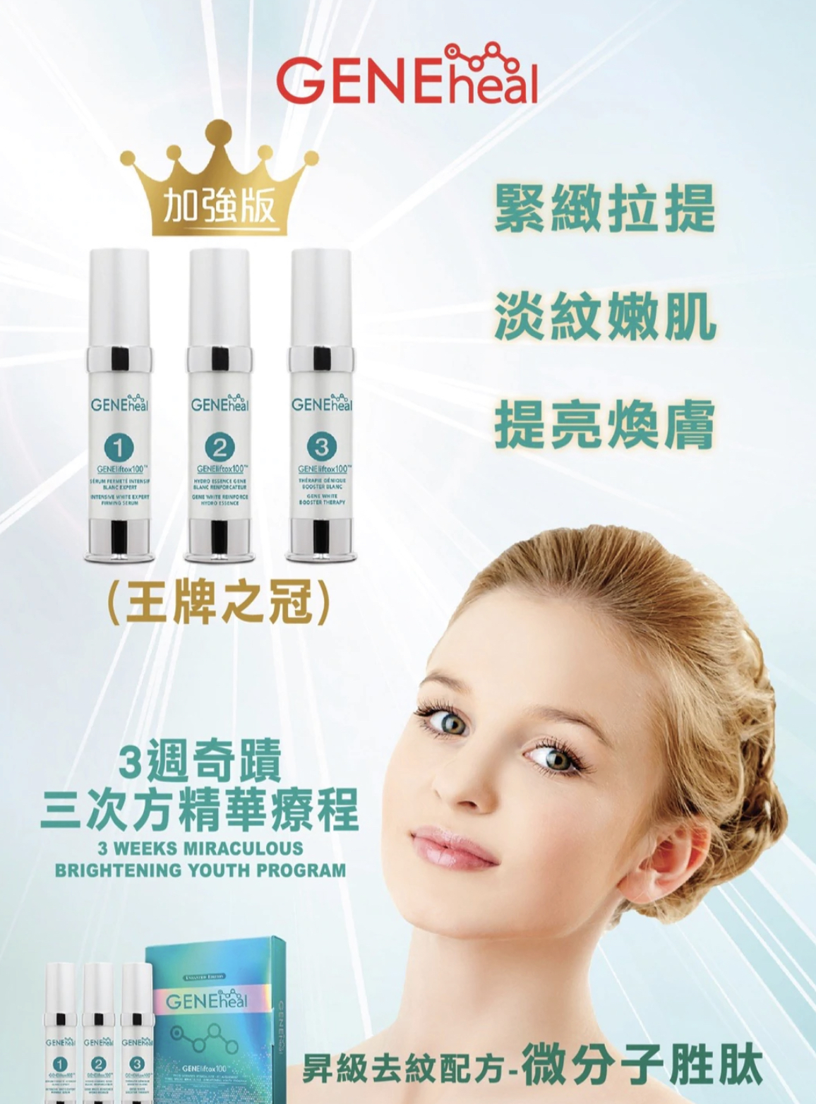 Geneheal三週奇蹟「加強・升級・亮澤青春方案」