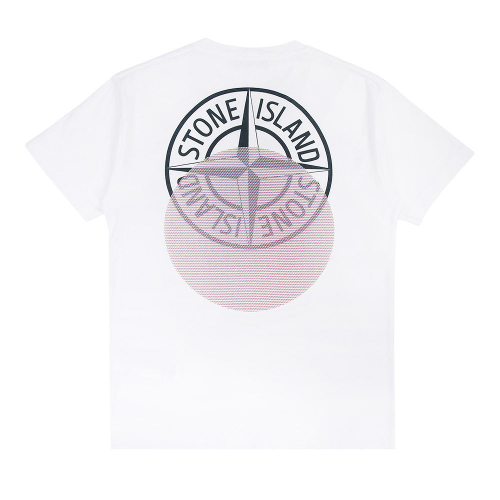 Stone Island 100％純棉 正面和背面LOGO T恤 短袖 白色