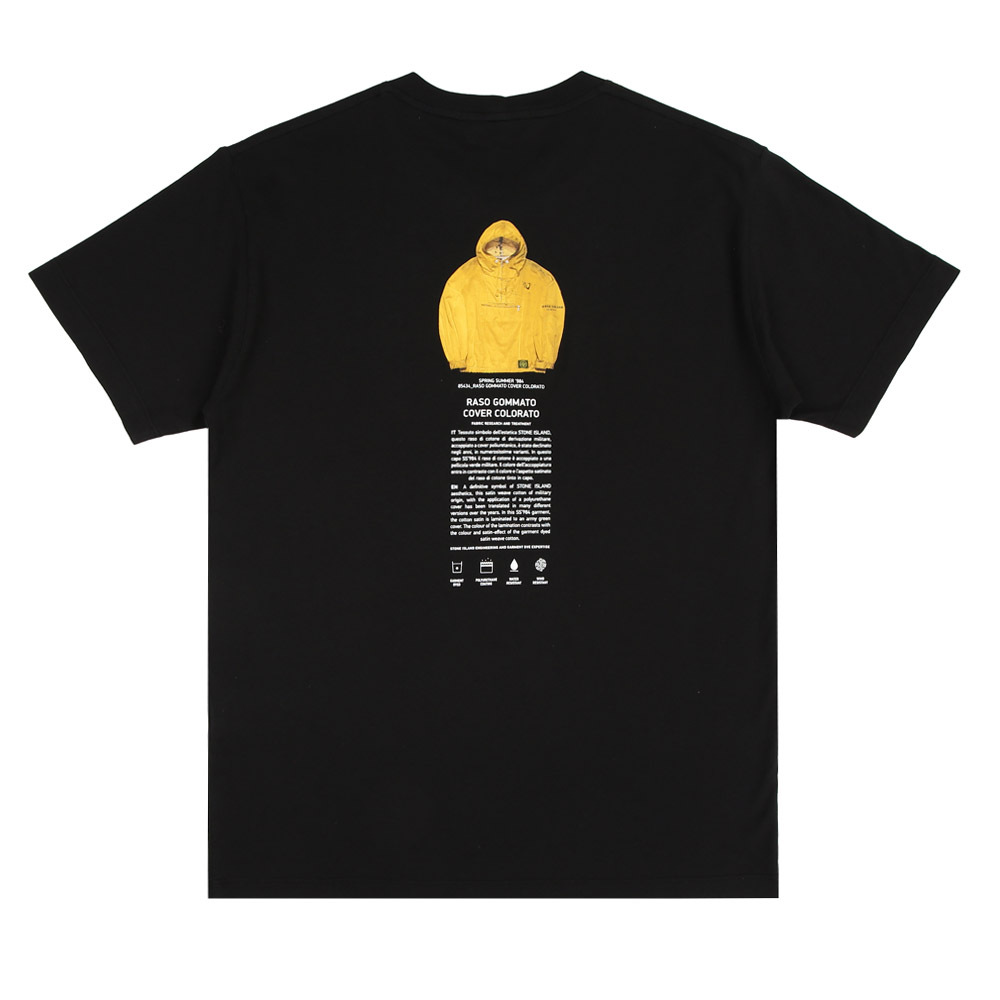 Stone Island 100％純棉 正面和背面LOGO T恤 短袖 黑色