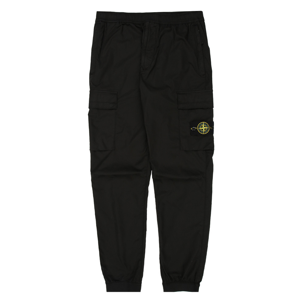 Stone Island 羅盤LOGO 抽繩鬆緊腰帶 長褲 褲子 黑色