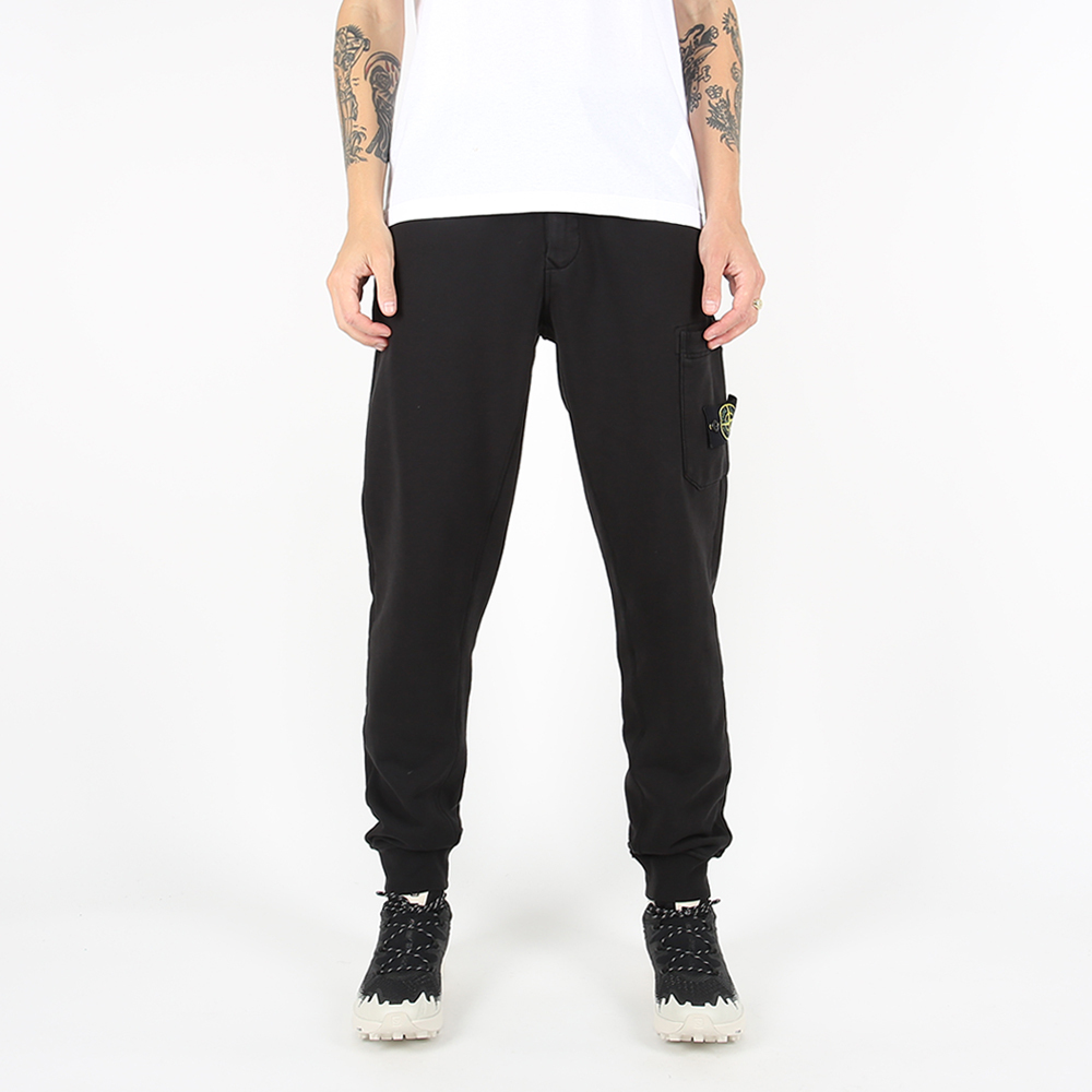 Stone Island 側手口袋 抓絨褲 長褲 黑色