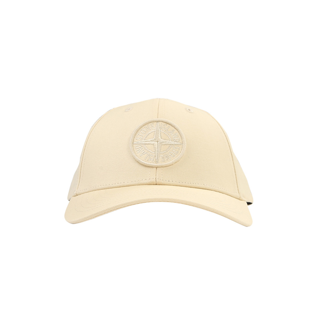 Stone Island  正面刺繡LOGO 帽子 象牙色