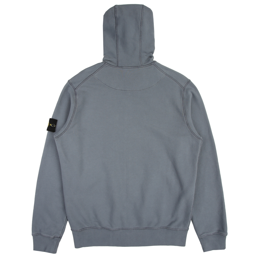 Stone Island  100％純棉 前袋口袋 帽T 水霧藍