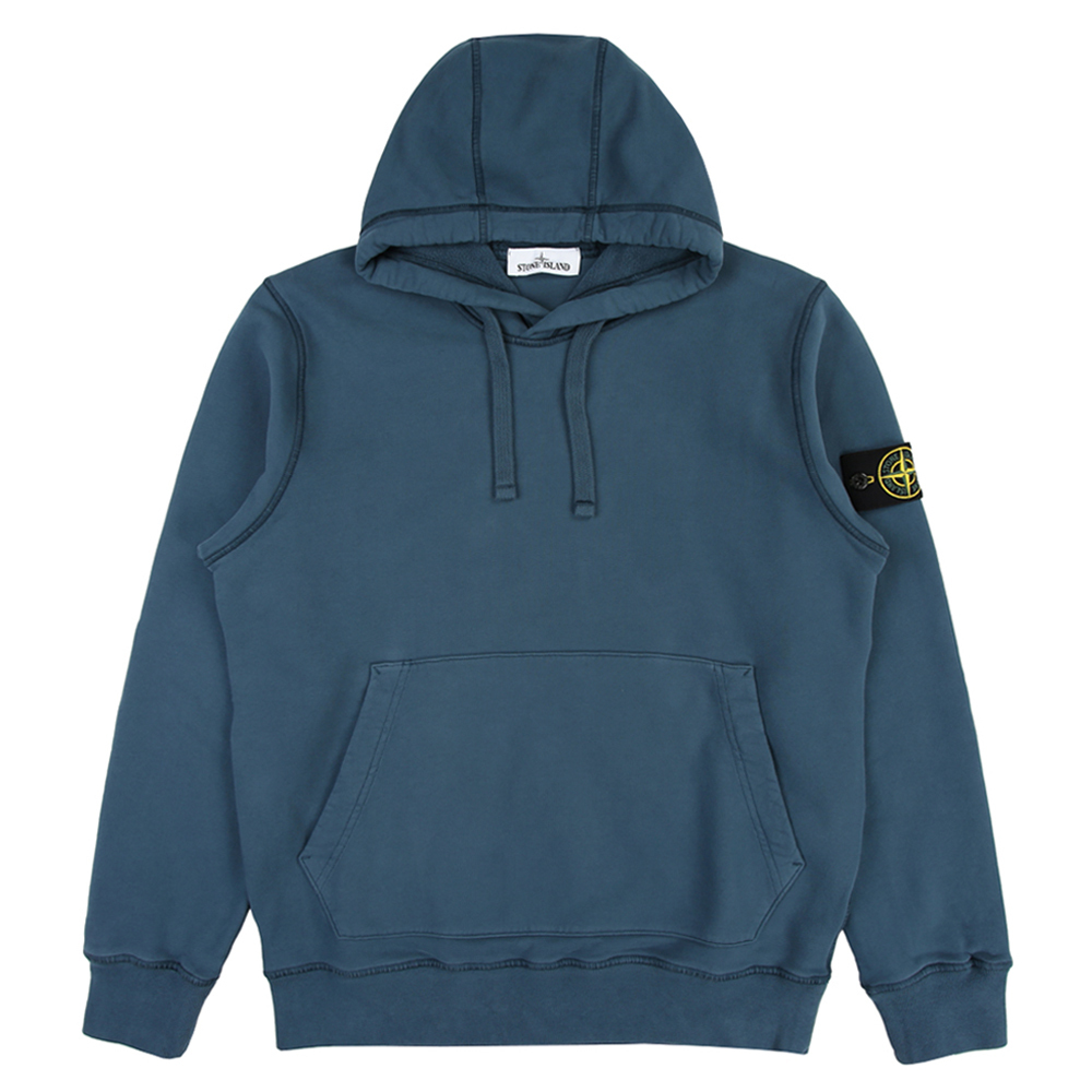 Stone Island  100％純棉 前袋口袋 帽T 鈷藍色