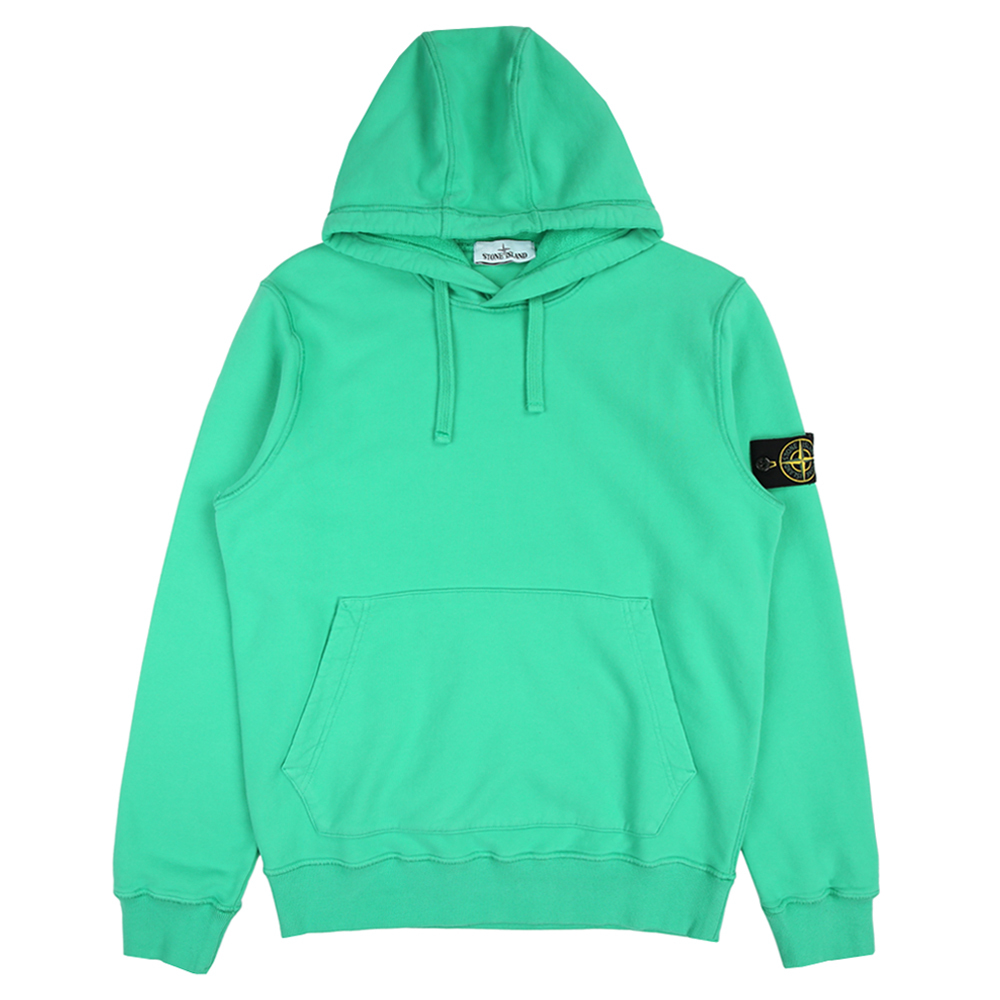 Stone Island  100％純棉 前袋口袋 帽T 綠色