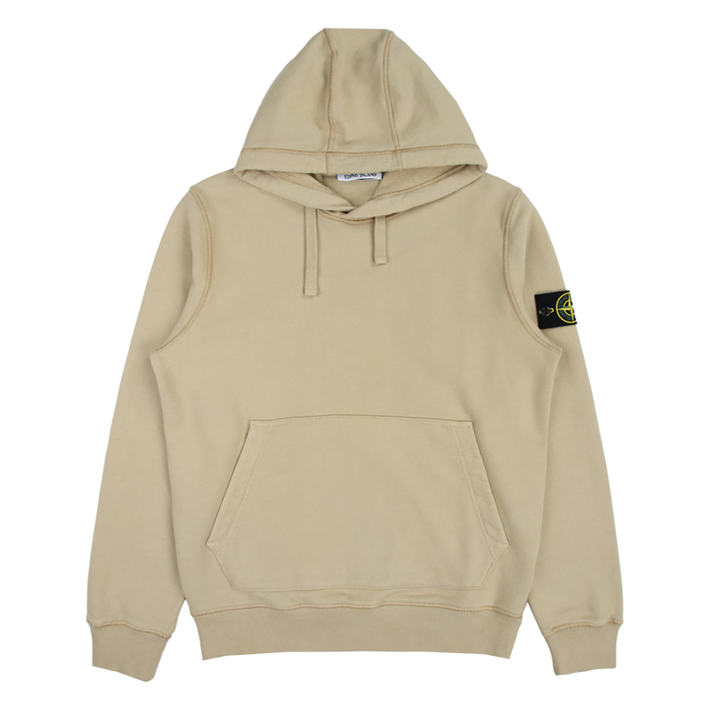 Stone Island  100％純棉 前袋口袋 帽T 米色