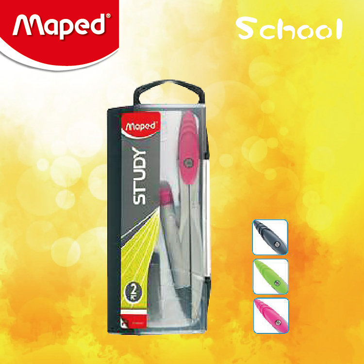 Maped STUDY 2件裝鉛芯筆圓規 (粉紅色)