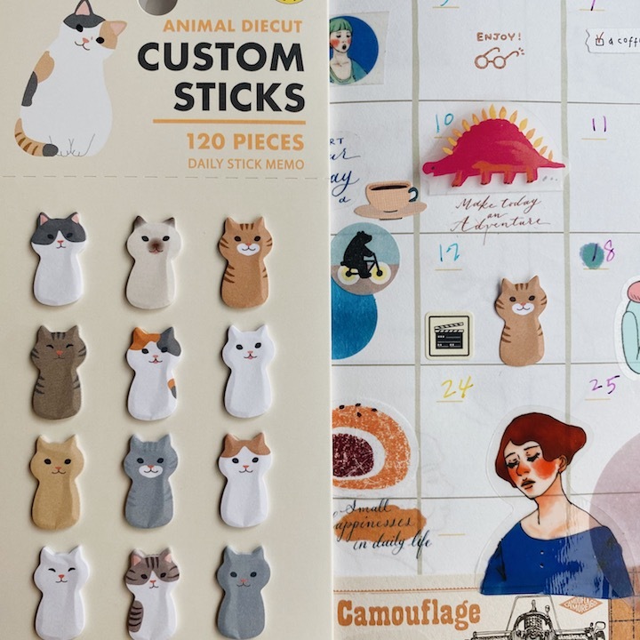 貓咪 120枚入造型標示貼｜日本Greeting Life
