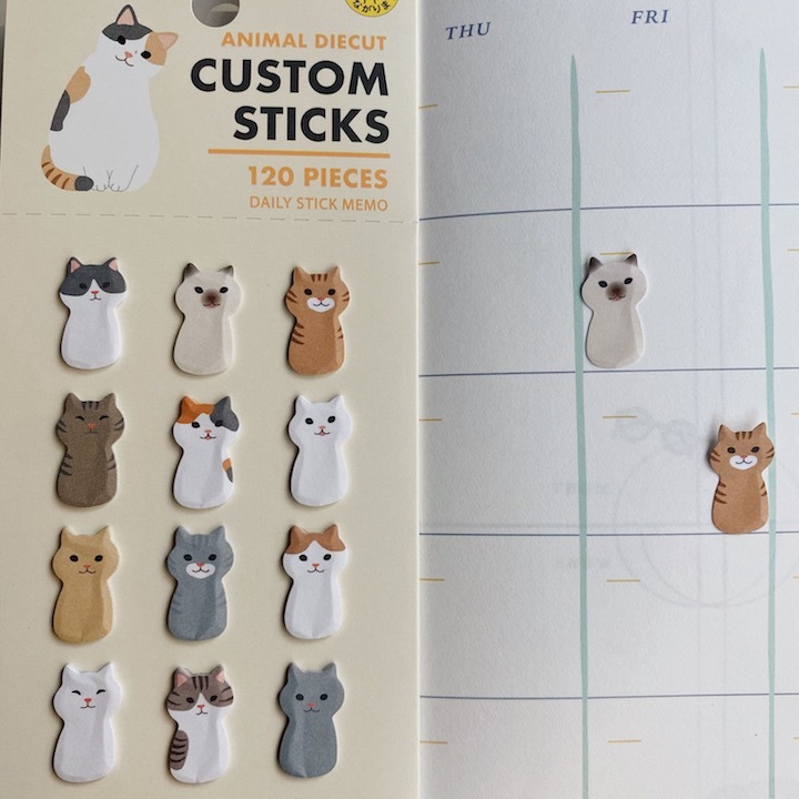 貓咪 120枚入造型標示貼｜日本Greeting Life