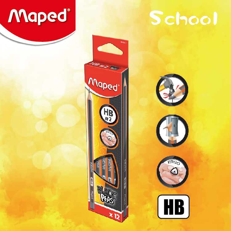 Maped Black'Peps HB人體工學繪圖鉛筆