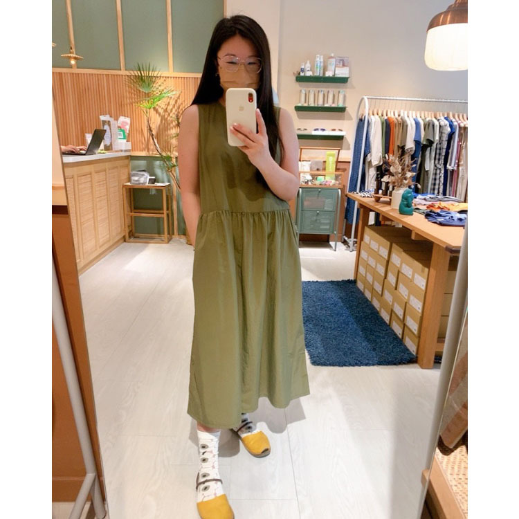 綿綿小雨無袖洋裝-海面上