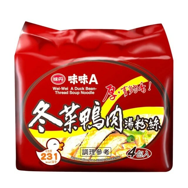 【味丹】味味A -  冬菜鴨肉湯冬粉 1袋 (60g*4入)~清爽低負擔，美味輕享受~