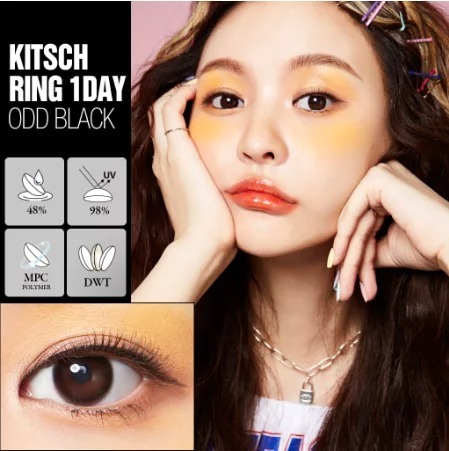 [日拋][預訂][日本版] KITSCHRING 1 DAY by I-SHA 日拋彩妝隱形眼鏡｜每盒10片 (ODD BLACK, ODD BROWN)