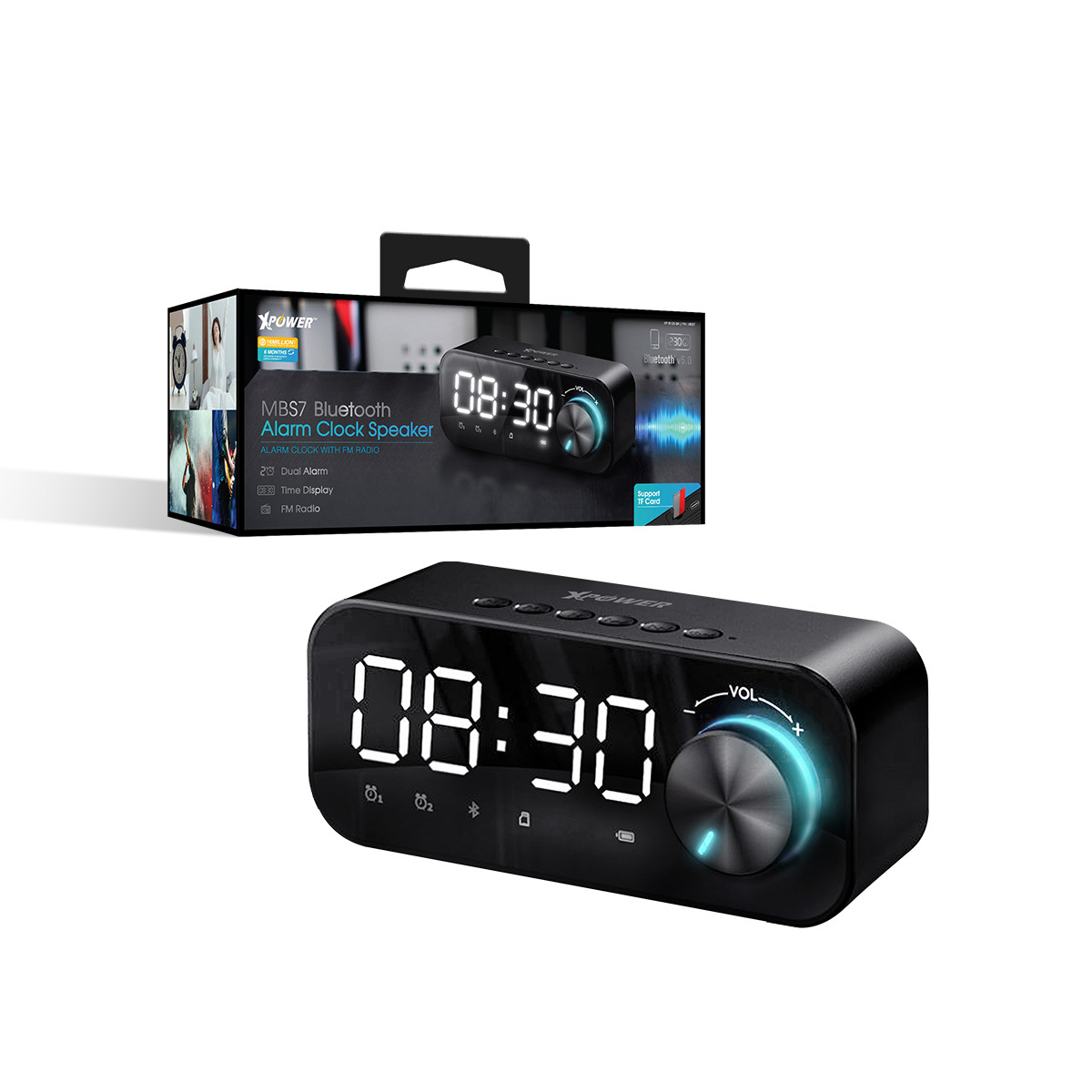 XPower MBS7 3合1 鬧鐘 &藍牙喇叭&收音機