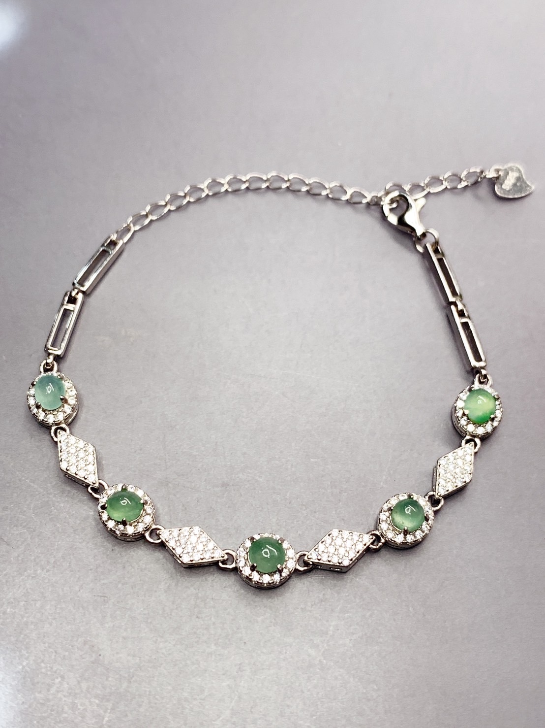 菱形綠滴丨 冰種晴水綠翡翠手鍊