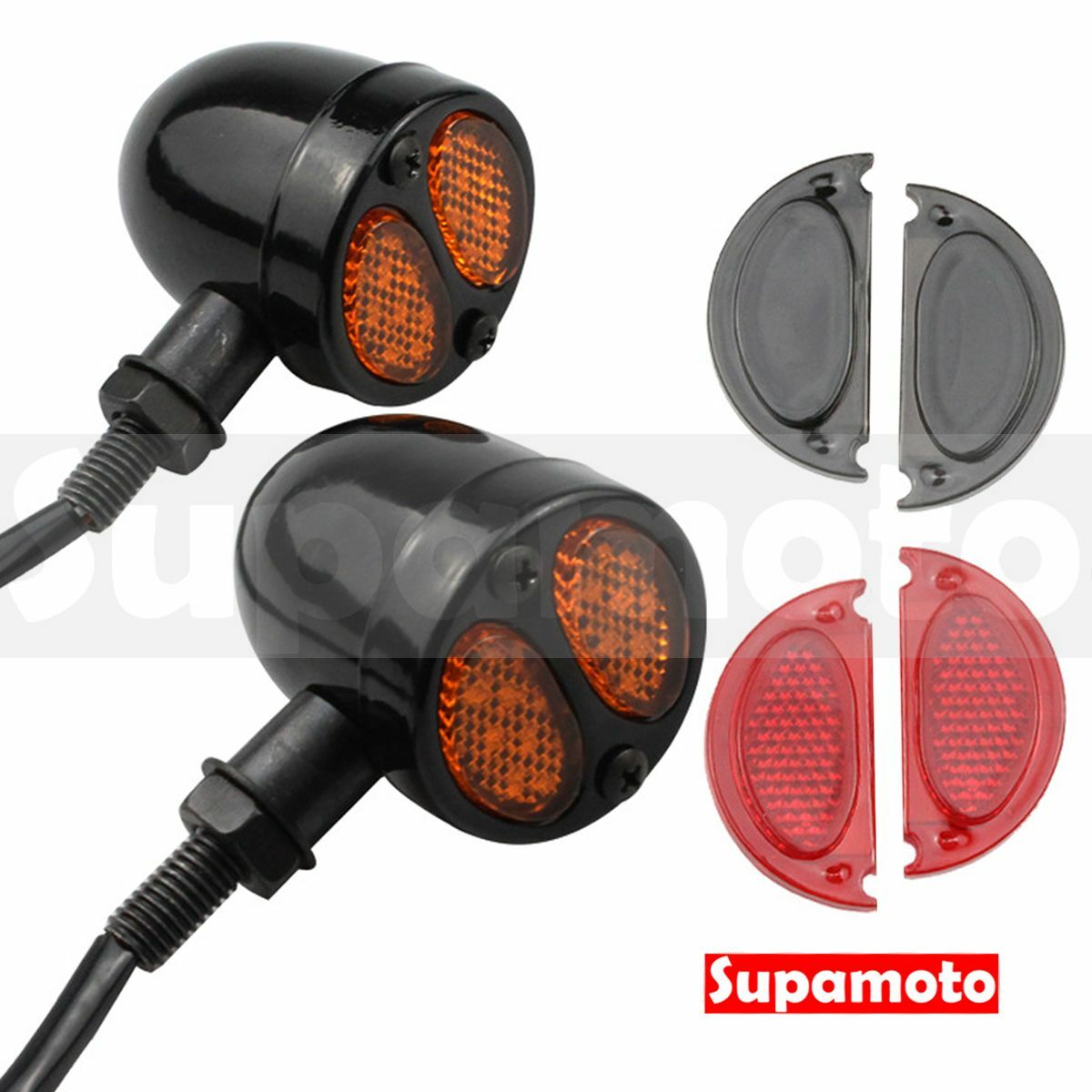 -Supamoto- 三用 LED 方向燈 D560 通用 改裝 煞車燈 尾燈 金屬 整合 消光黑 哈雷