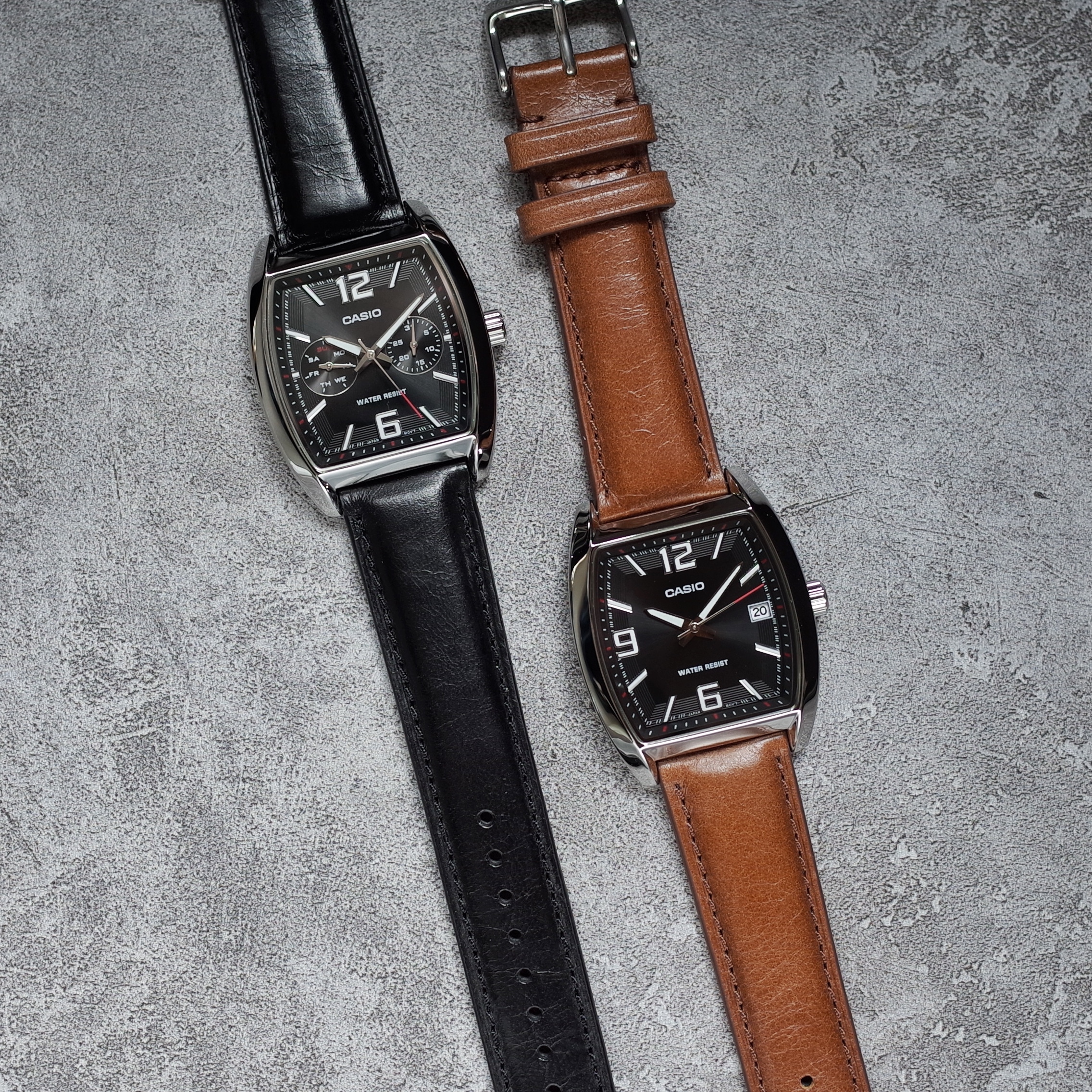 CASIO MTP-E107L / MTP-E302L 酒桶形 皮帶錶