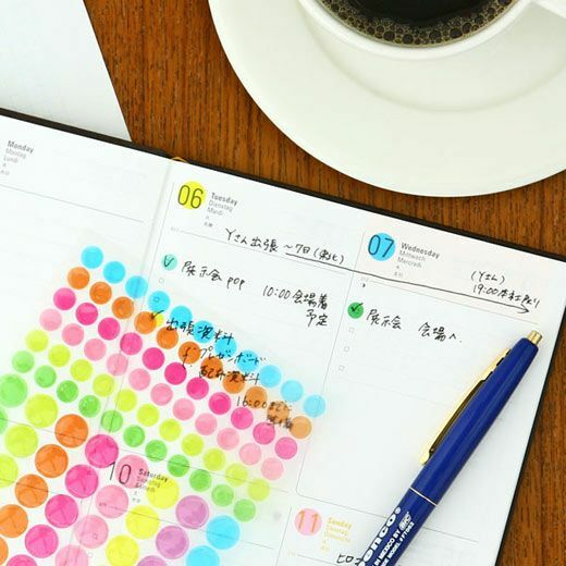 手帳標示小圓貼 穿透貼紙（2張入）｜日本HIGHTIDE