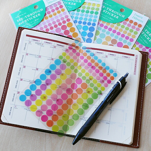 手帳標示小圓貼 穿透貼紙（2張入）｜日本HIGHTIDE