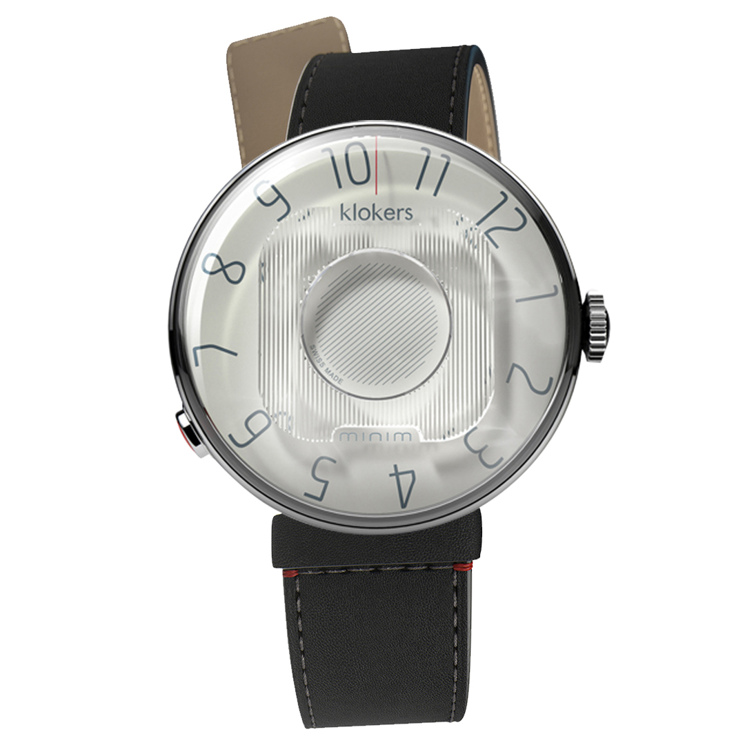 KLOK-08-M3 礦物灰色錶頭+細直單圈皮革錶帶