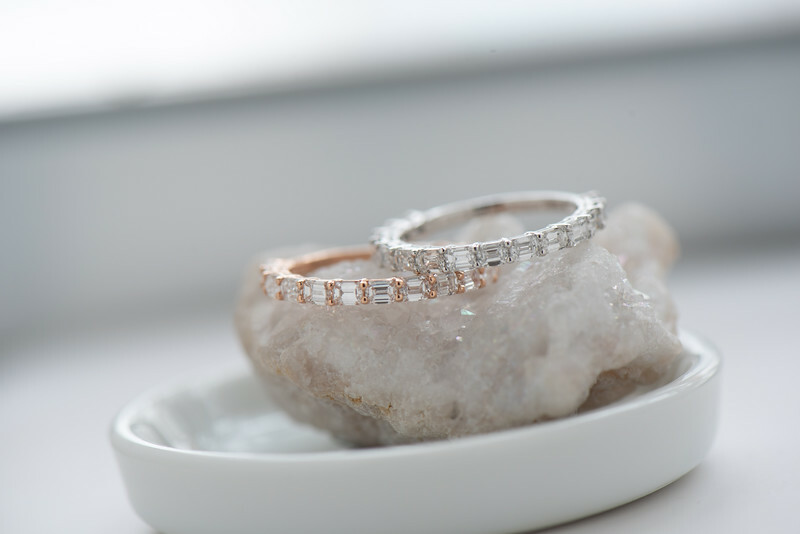 18K 2/3 Emerald Cut Eternity Ring