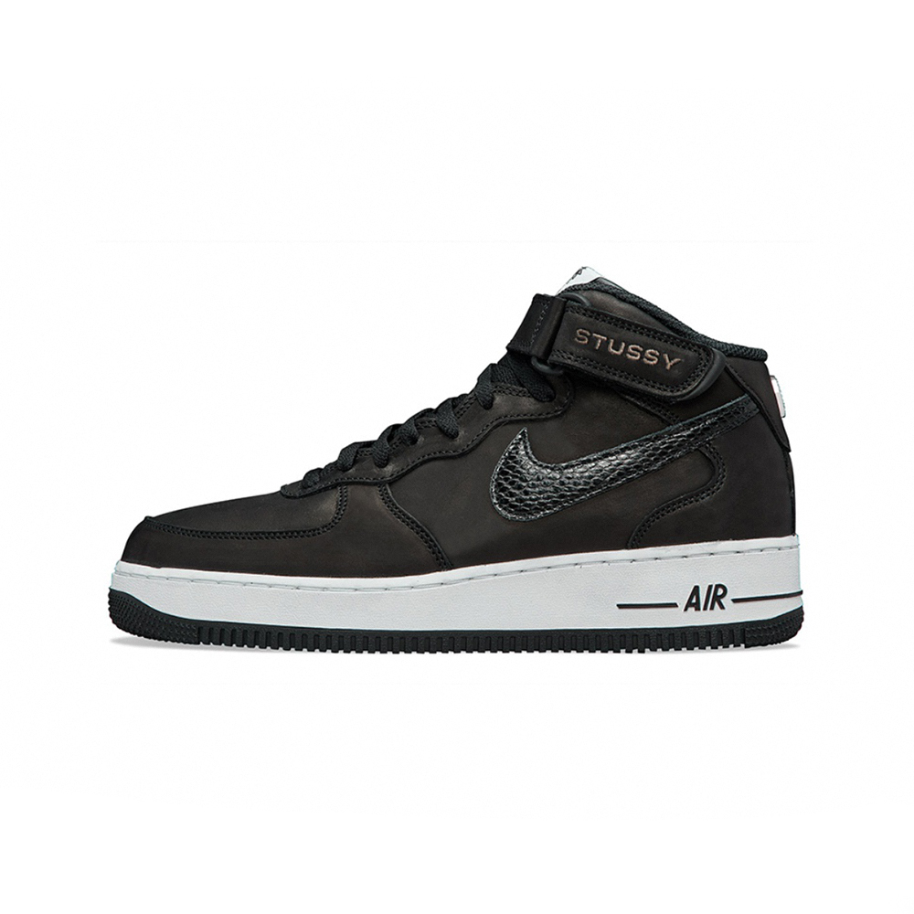 Stussy X Nike Air Force 1 07 Mid SP 黑白 蛇紋 DJ7840-001