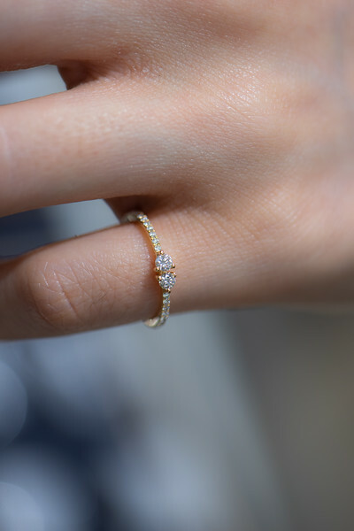 18K Diamond Pinkie Ring