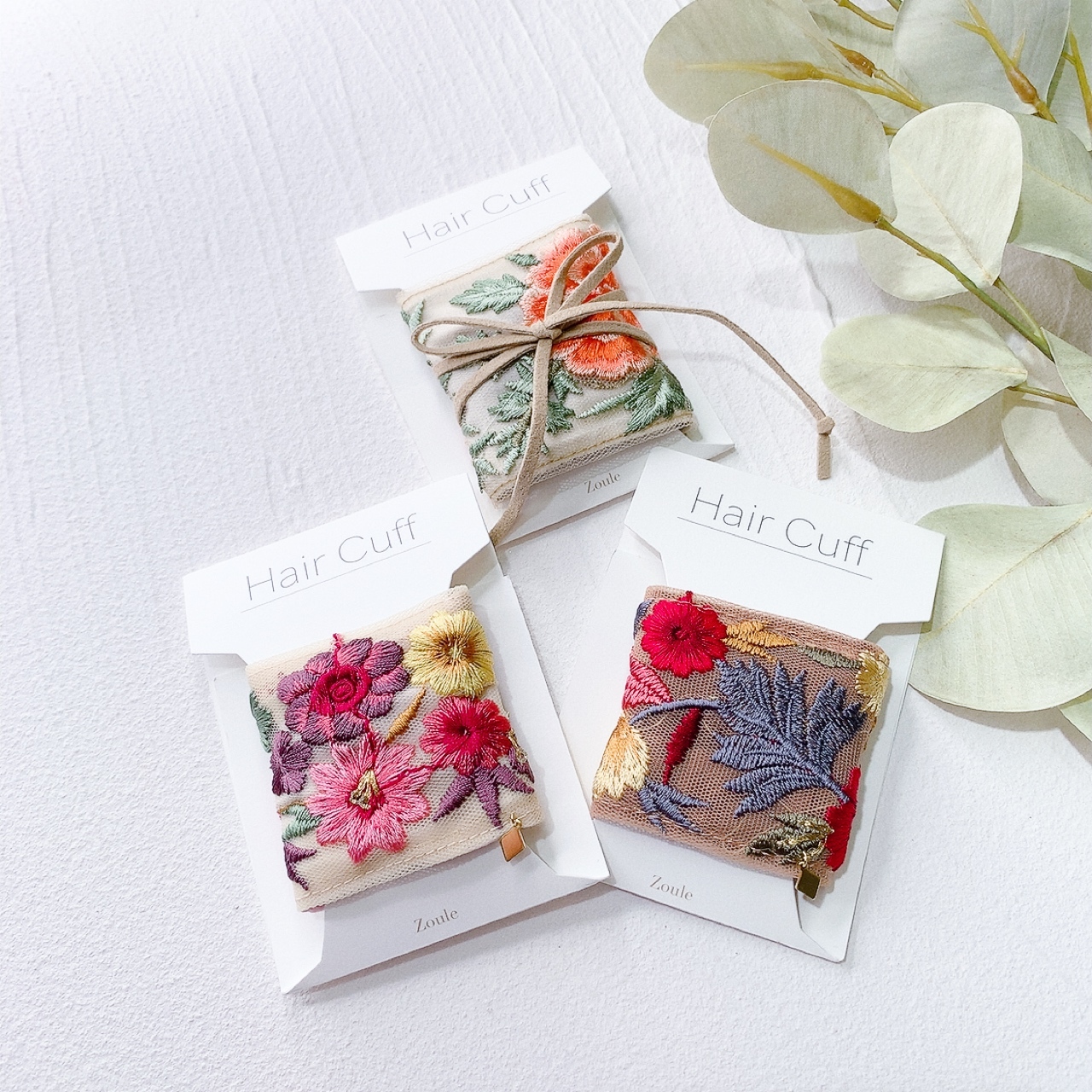 刺繡花鐵線入髮圈插 (網站限定優惠)