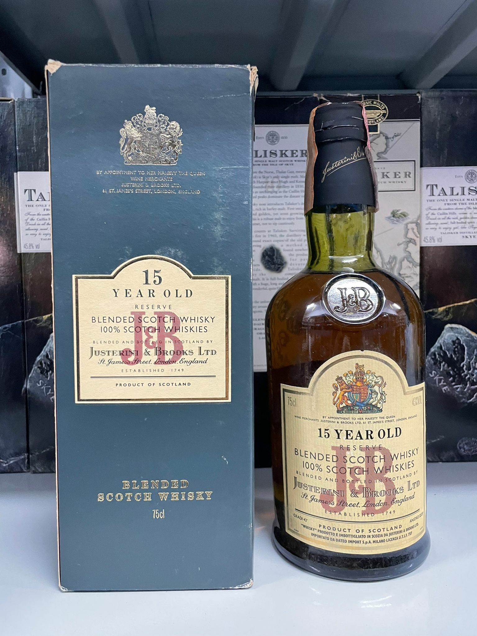 JB Justerini Brooks Reserve 15 Year Old Blended Scotch Whisky 700ml Bottle