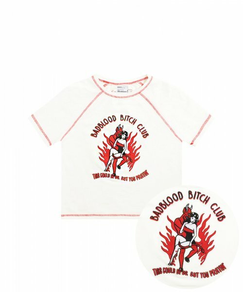 BADBLOOD BBC Devil & Girl Baby 短版 短袖 白 w-tee22-031